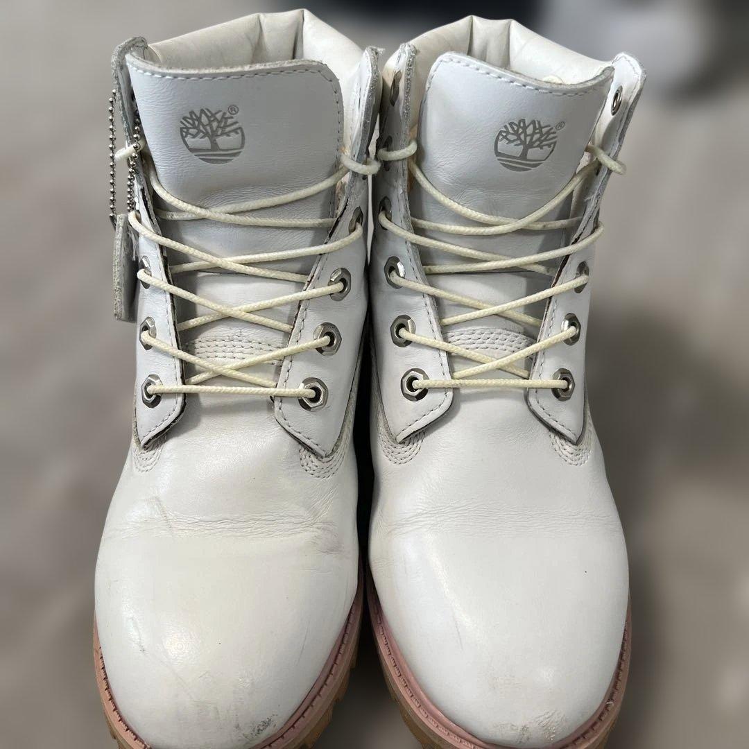 最終値下げ】ティンバーランド ホワイトレザー ハイカットブーツ 23.5