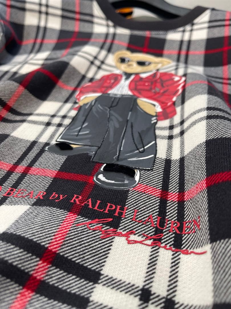 激レア☆美品【POLO ラルフローレン】S ポロベア 赤チェック 綿