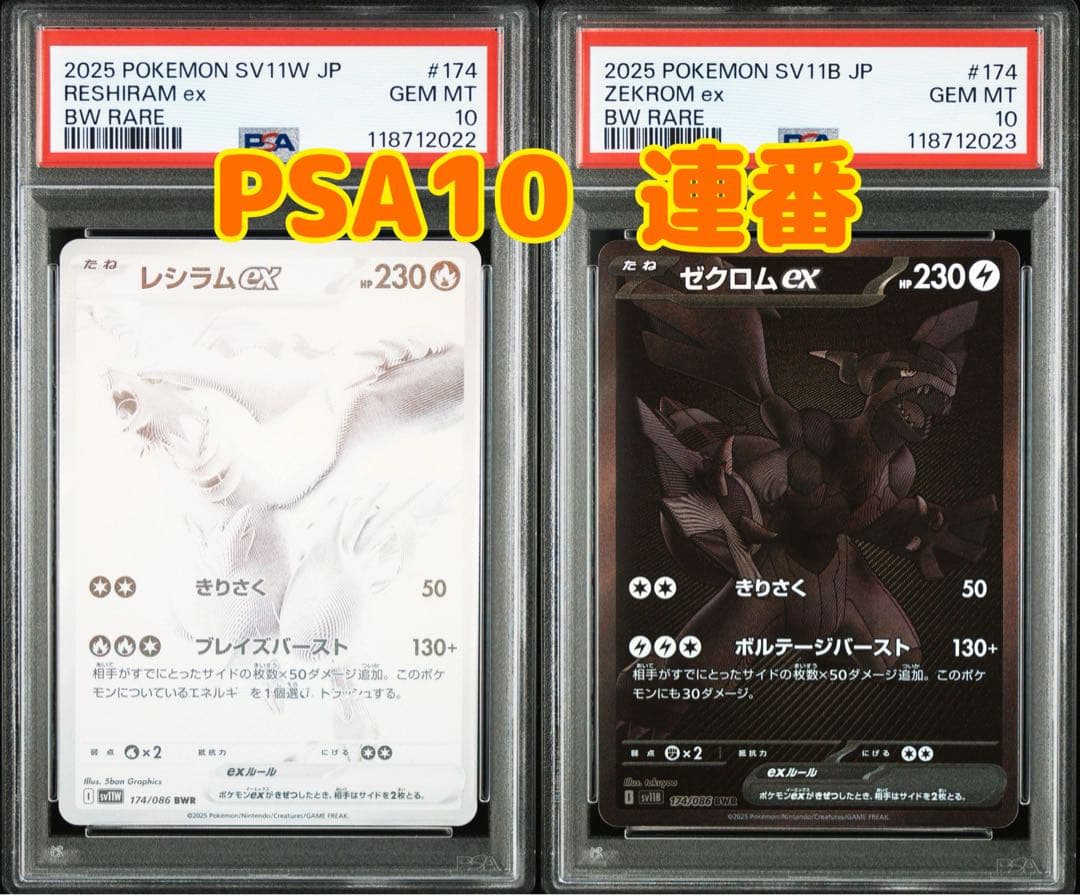 ポケモンカード レシラムex BWR ゼクロムex BWR psa10 - メルカリ