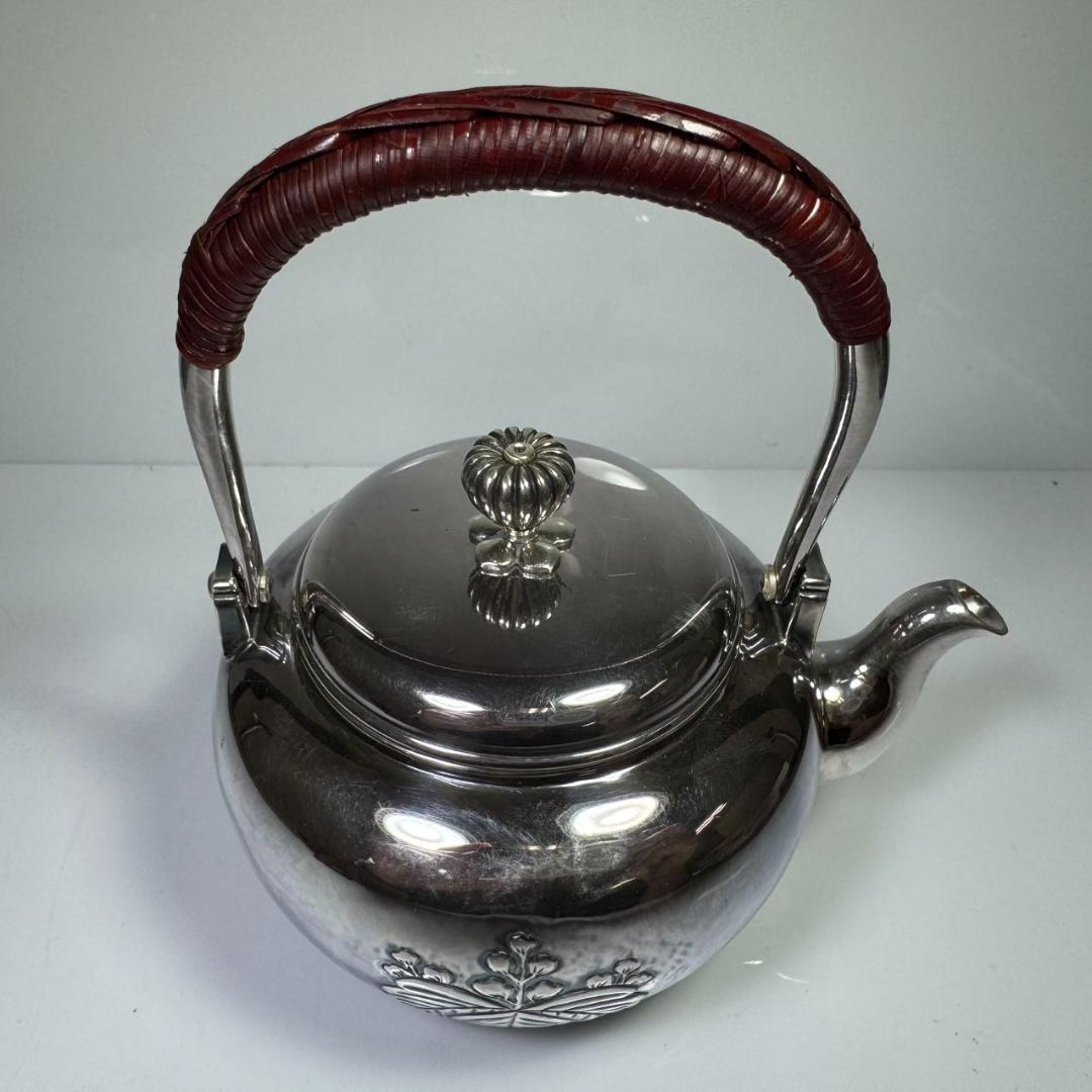 純銀製 急須 菊摘 銀瓶 煎茶道具 湯沸 純銀保証 - メルカリ