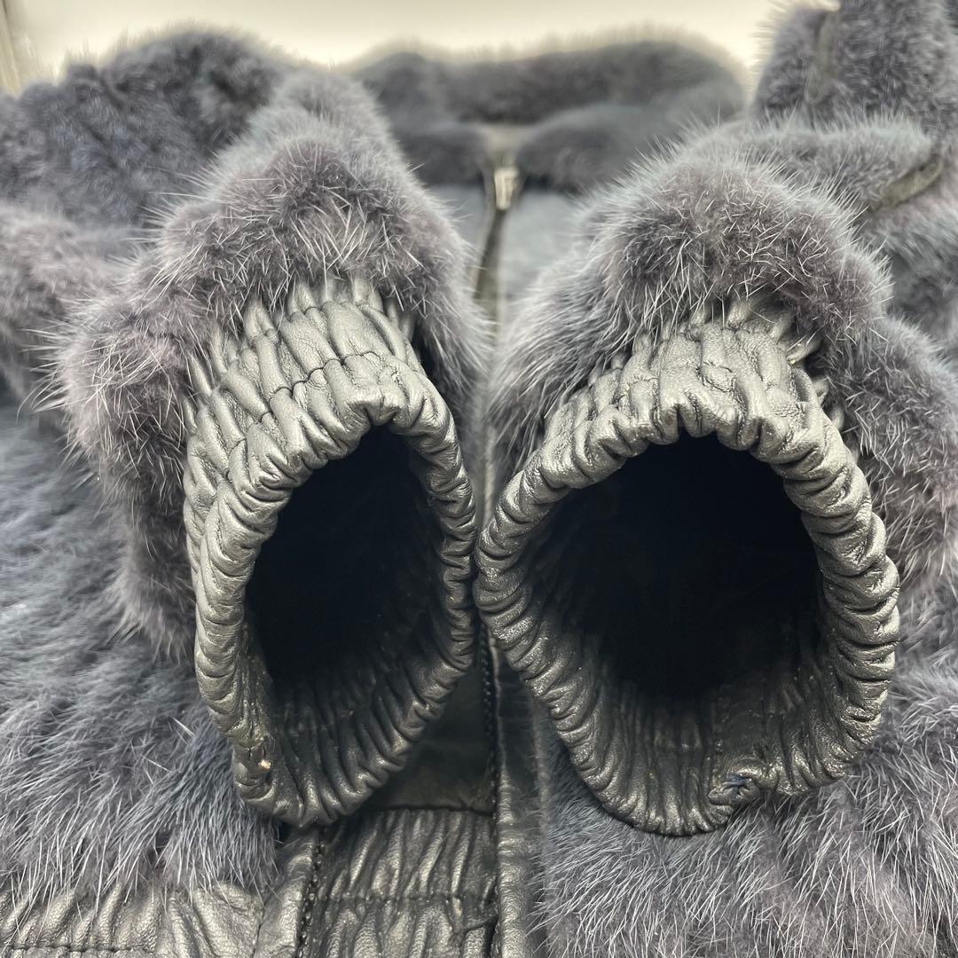 美品 SAGA MINK ジップアップ ブルゾン ジャケット スウィングトップ