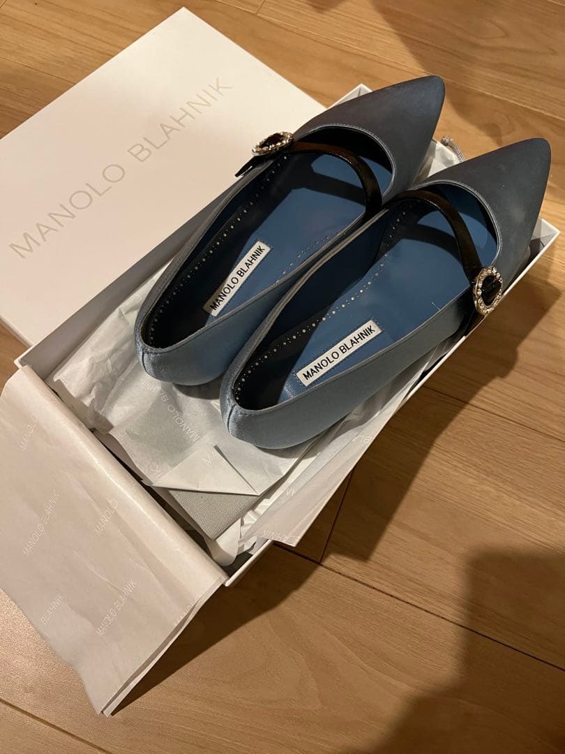 マノロブラニク MANOLO BLAHNIK drawer別注フラットパンプス