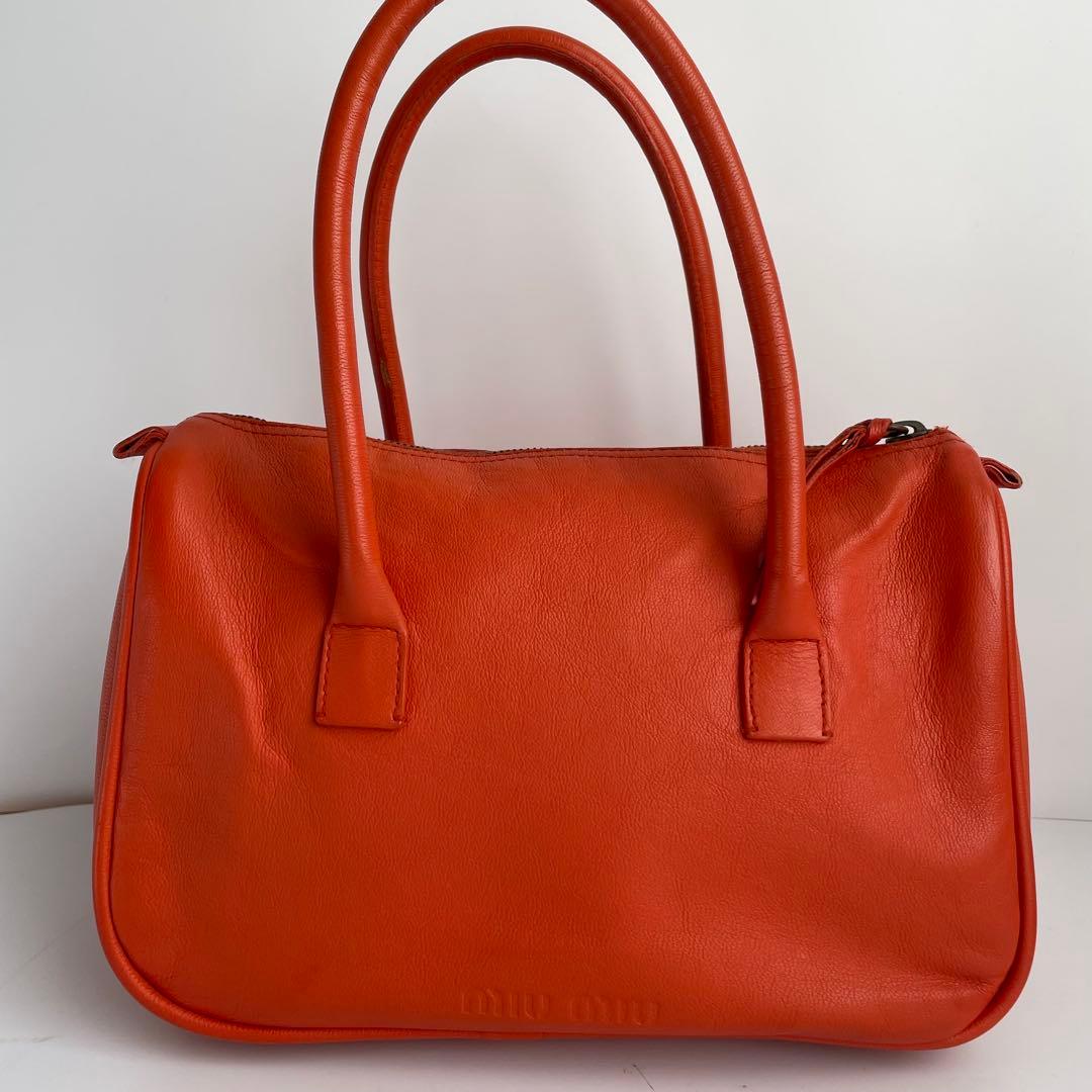 ✨極美品✨ MIUMIU ハンドバッグ レザー アーカイブ オレン