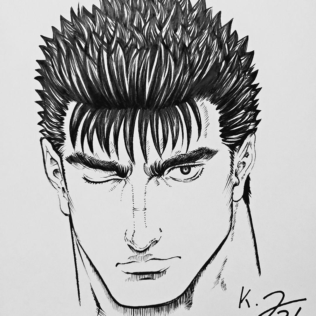 ベルセルク ガッツ イラスト 直筆サイン色紙 - メルカリ