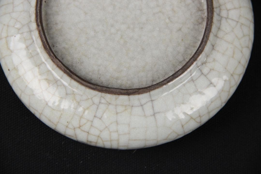 中国古美術 唐物 時代物 清朝期 哥釉 水盂 文房具 陶磁器 NX23-2