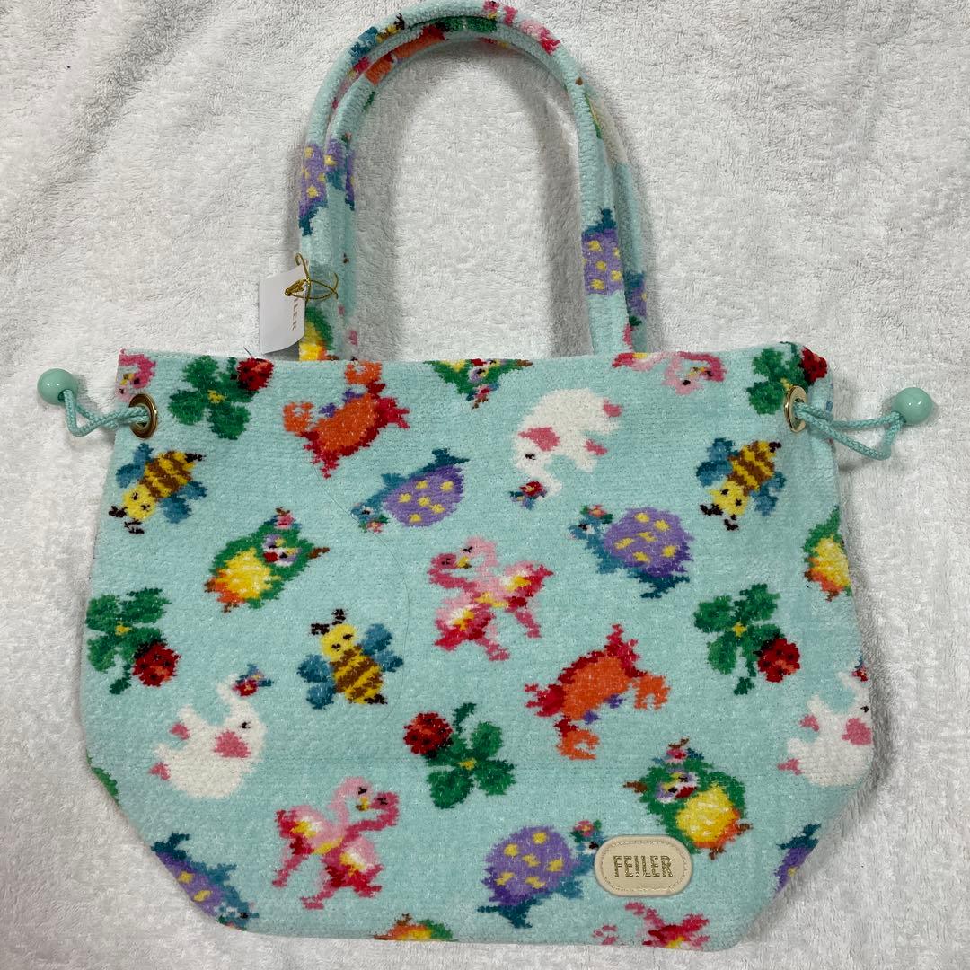 新品未使用】フェイラー 神崎恵さん 巾着バッグ ペールグリーン feiler