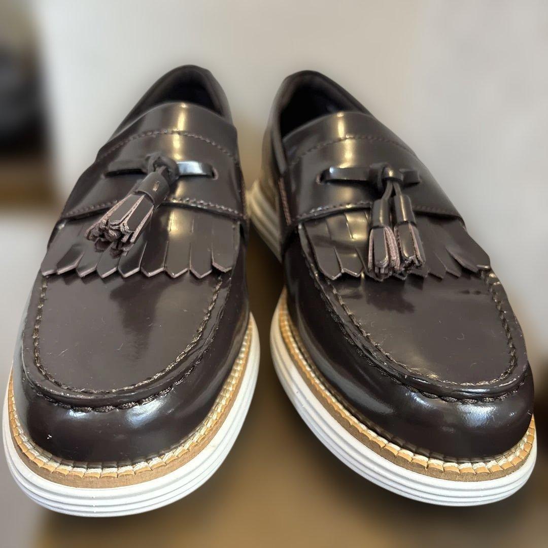 極美品 COLEHAAN タッセルローファー 茶色25.0CM