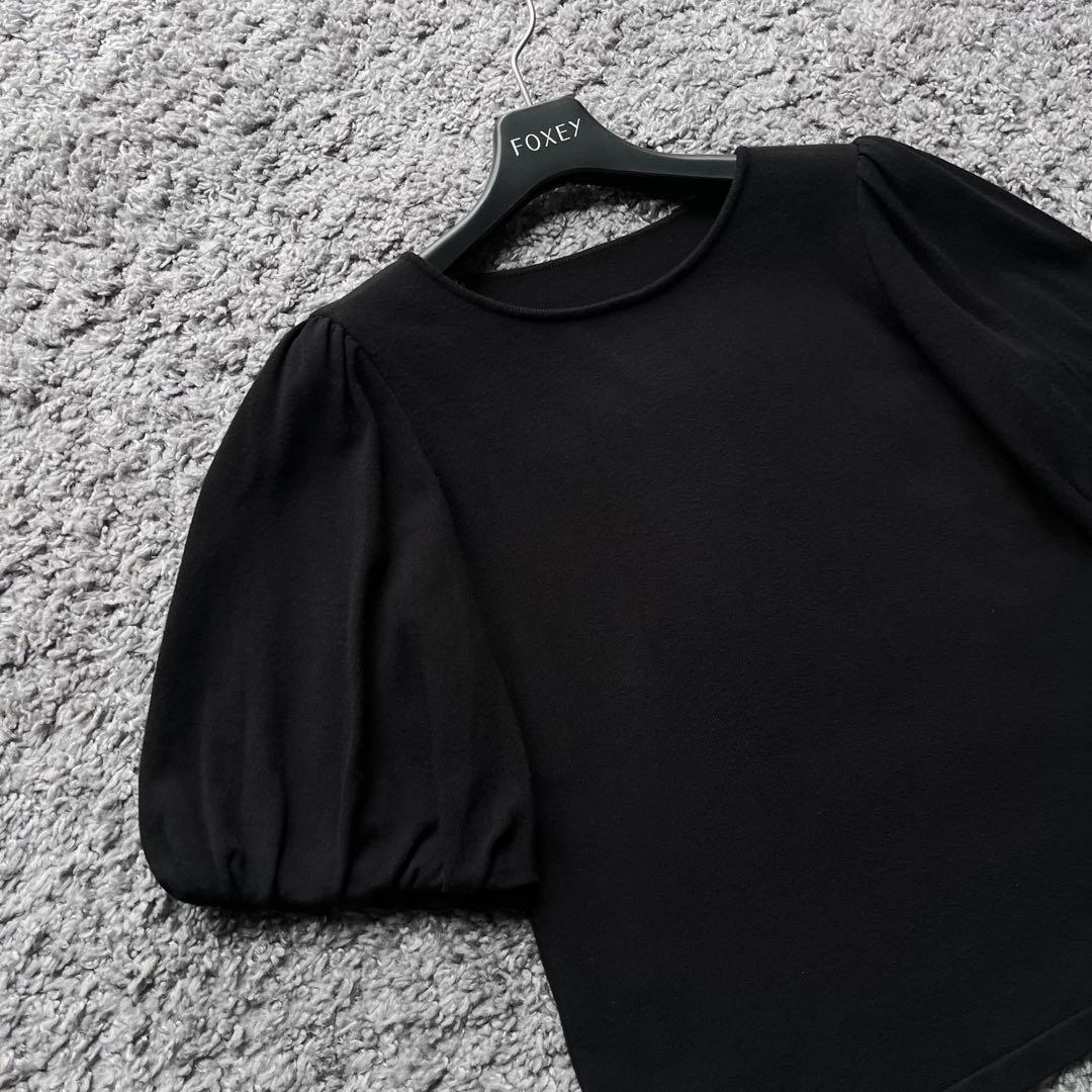 FOXEY 38 黒 バルーンスリーブニット - メルカリ