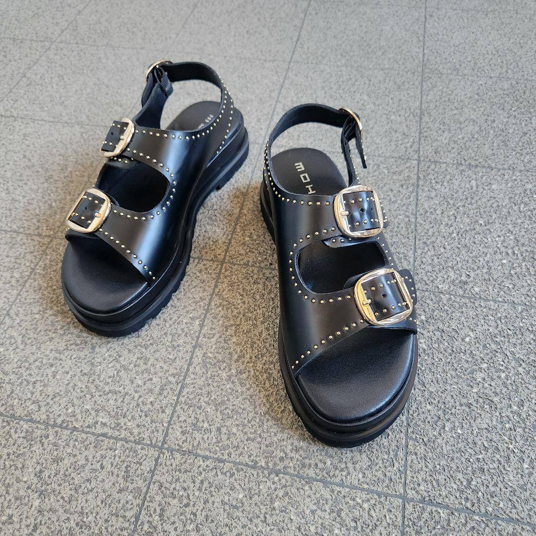 極美品☆MOHI モヒ 厚底 スタッズサンダル 黒 23.5㎝ 429 - メルカリ