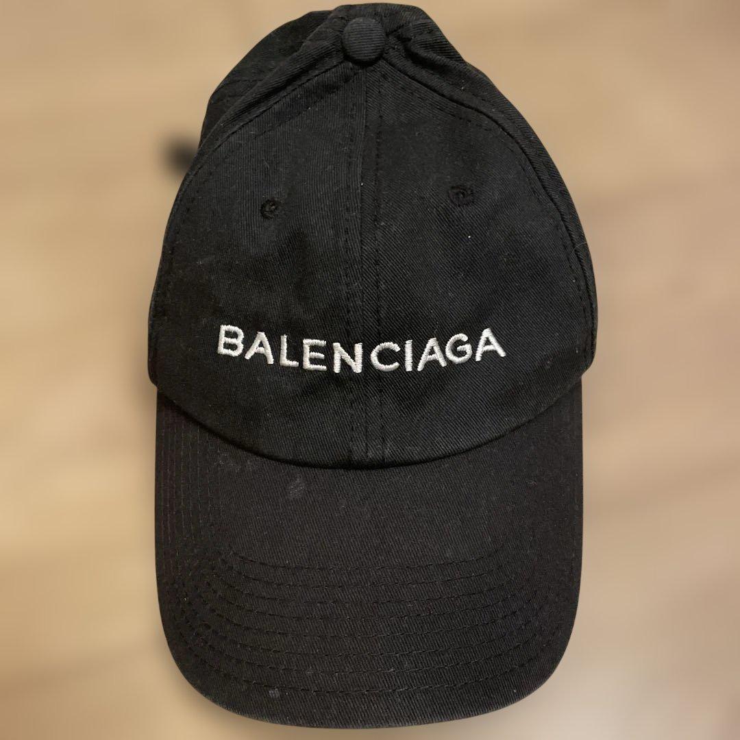 BALENCIAGA ブラック ベースボールキャップ BALENCIAGA ブラックベースボールキャップ Lサイズ（保存袋 ショッパー