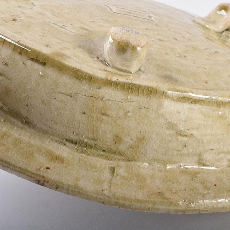 北大路魯山人作 瀬戸焼 黄瀬戸 かぶら絵 鉢 共箱 M R8015C