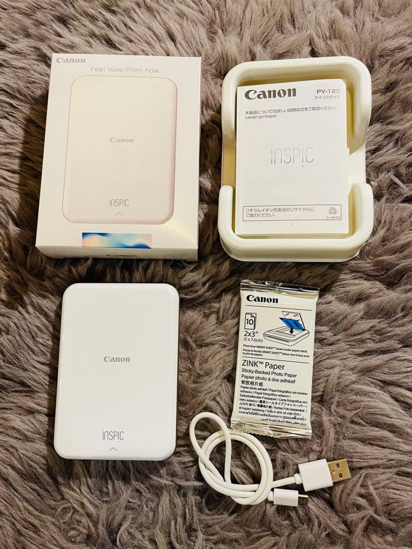 Canon inspicプリンター＆ZINKpaper10枚セット iNSPiC PV-223＋プレート＋ケースセット ※特典付き