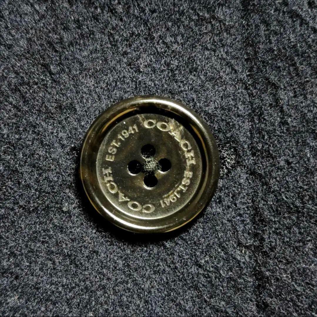 aq11. COACH ウールPコート ネイビー レディースLサイズ相当 - メルカリ