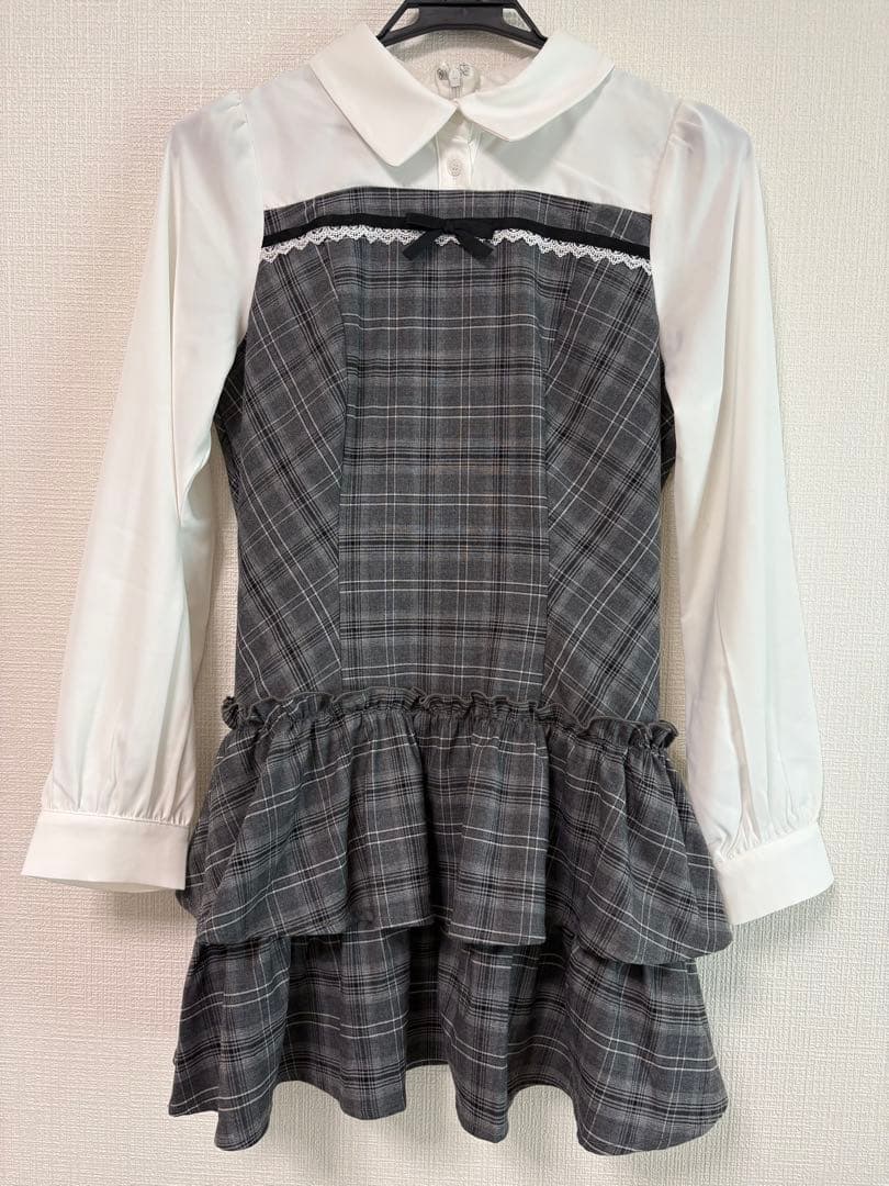 evelyn チェック ティアードミニワンピ 美品 長袖 F フリー - メルカリ