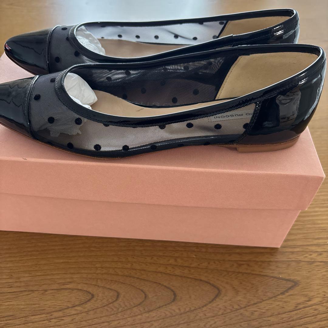 ファビオルスコーニ FABIO RUSCONI チュールドットパンプス ブラック 靴