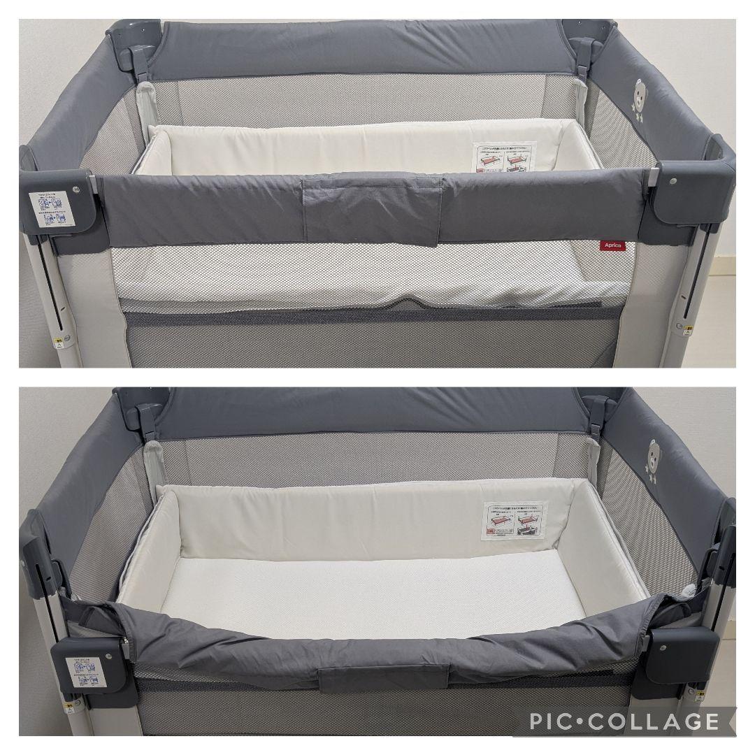 美品】アップリカ ココネルエアーab グレー シルキーエアー メッシュガード