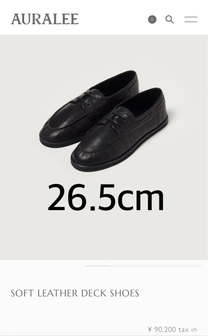 AURALEE ソフトレザー デッキシューズ 26.5cm - メルカリ