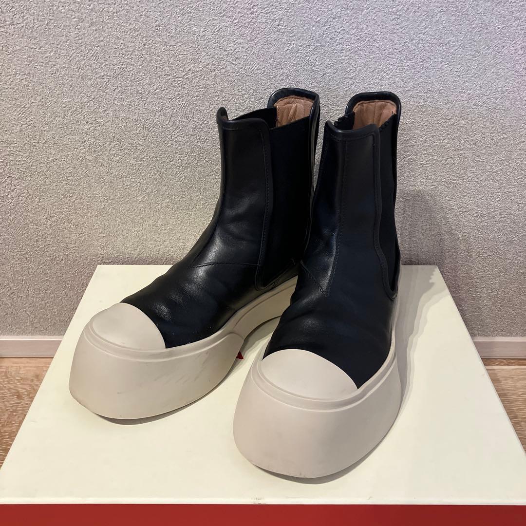 Marni Pablo ブーツ ブラック サイドゴア厚底ブーツ 35 Black nappa leather PABLO Chelsea boot | Marni