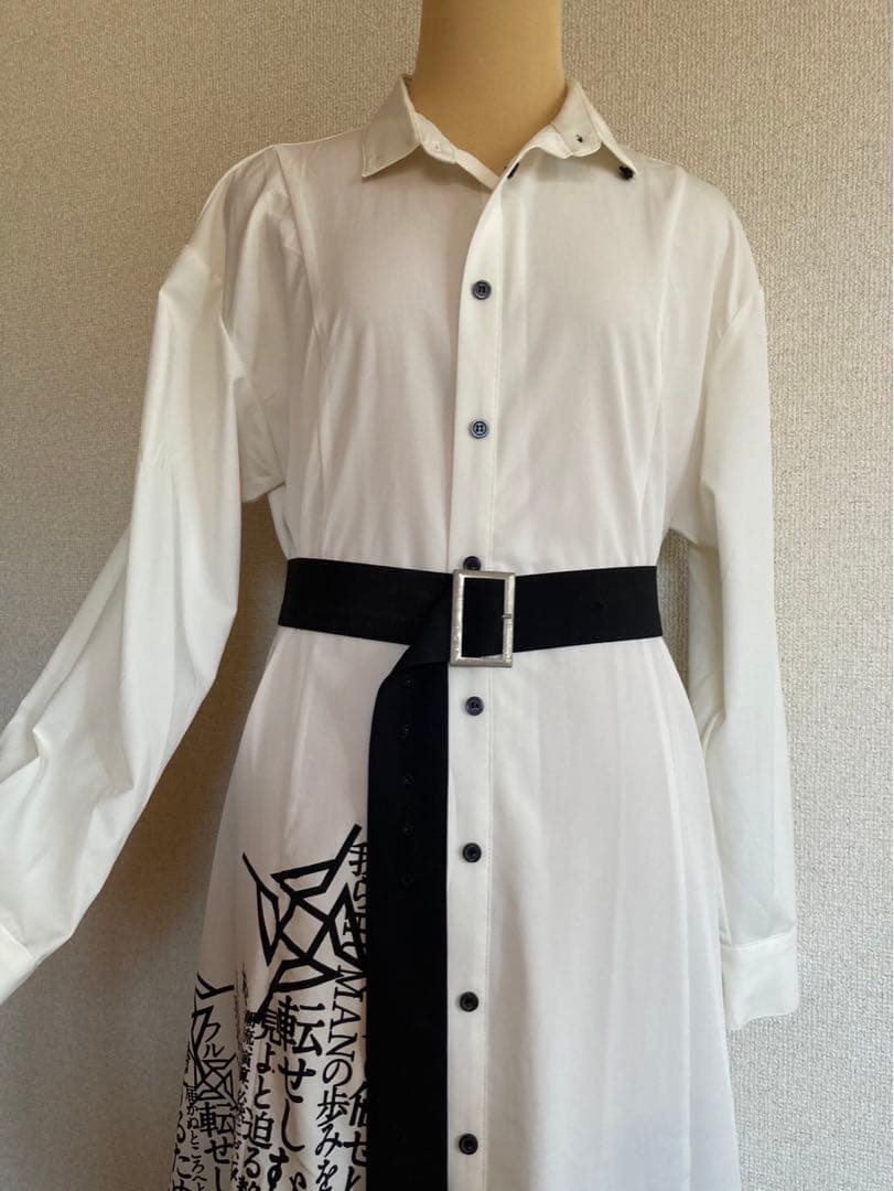 平沢進回＝回オーバーサイズロングシャツ核P-MODELホワイトM