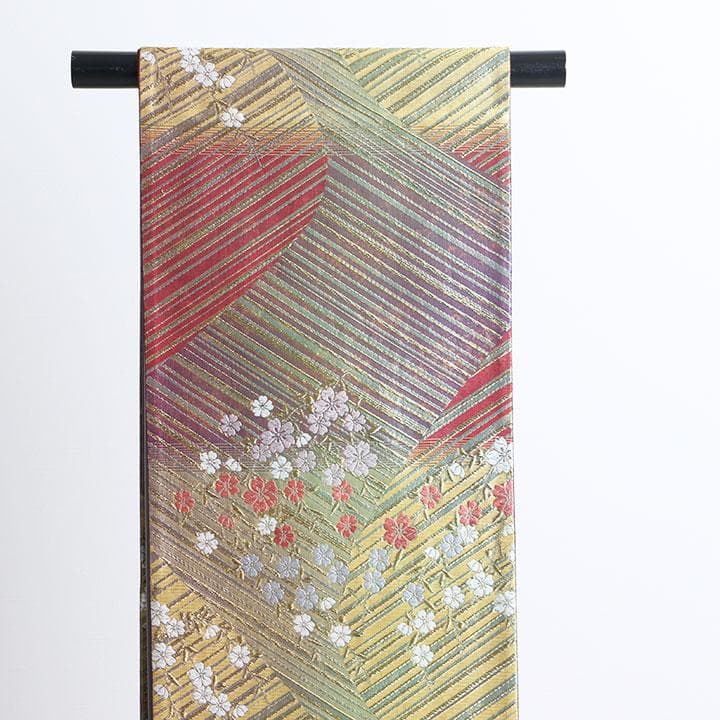 正絹 袋帯 草花に流水文様柄 六通 振袖向き ZX34234 - メルカリ