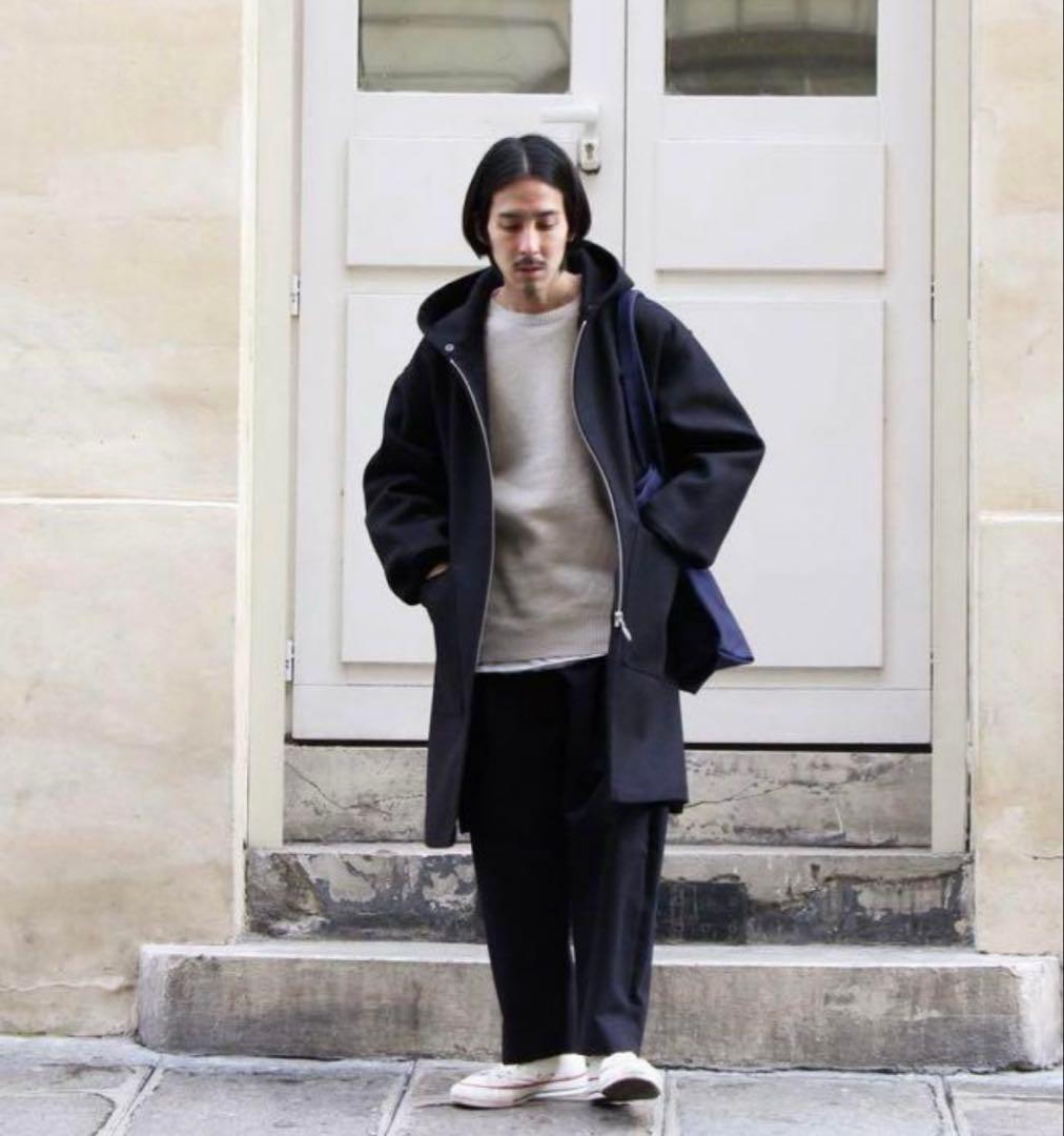 Bbooo様専用】COMOLI メルトン フーデッドコート ネイビー 2サイズ