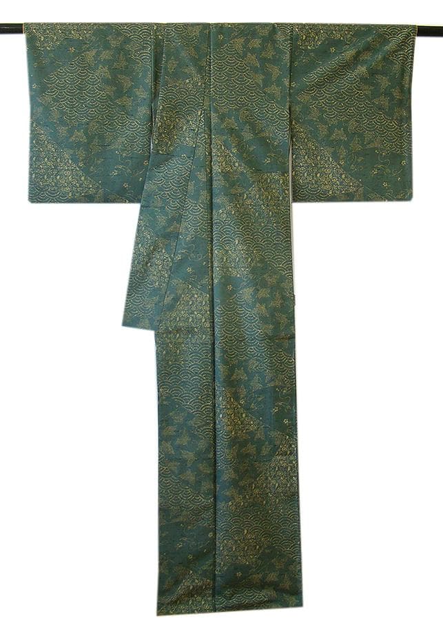 値下げ交渉OK！天然繭生紬 染着尺 訪問着 正絹 B950 - メルカリ