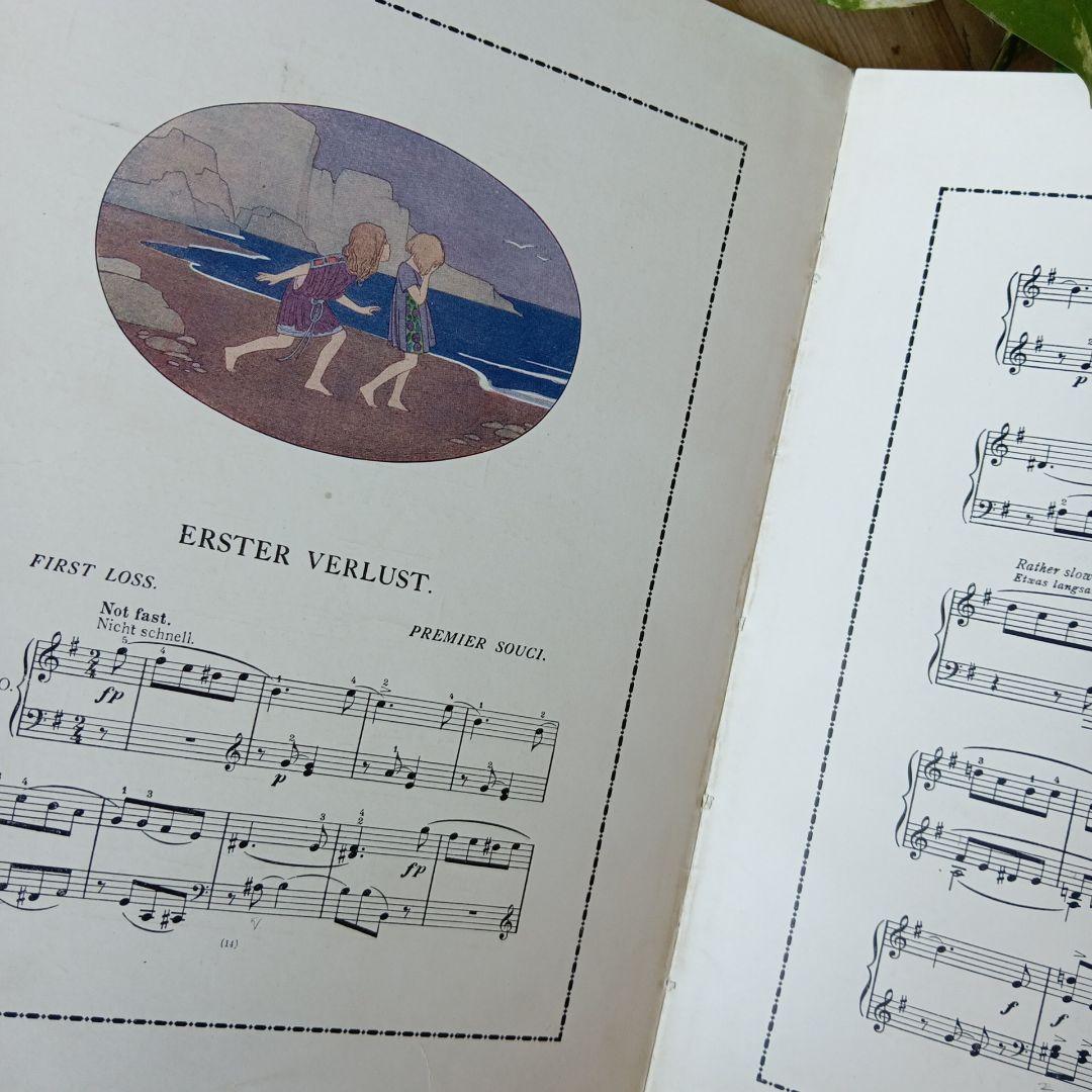 洋書古書1922年メッセージ 楽譜シューマン ルメール画集アンティーク