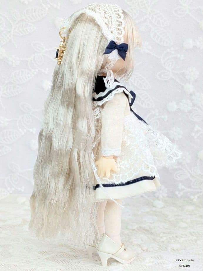 ピコニーモP専用】レースセーラーワンピース ホワイト×ネイビー 897