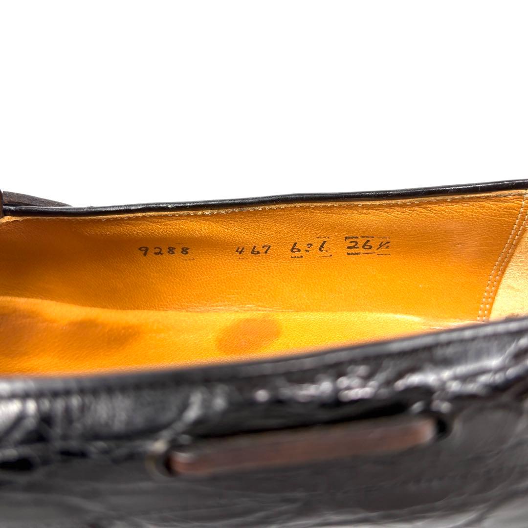 希少　ポロラルフローレン　革靴　ローファー　クロコダイル　ブラック　26.5cm