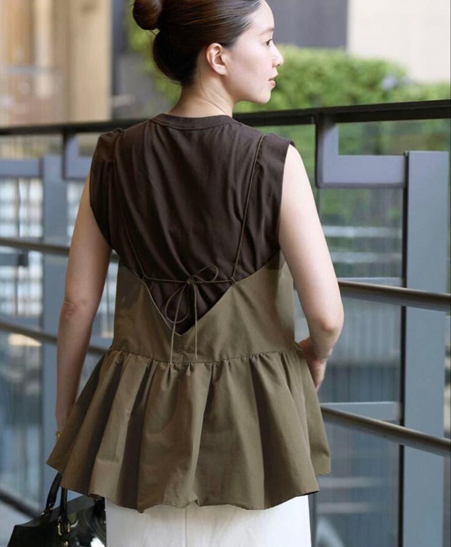 新品未使用 IENA イエナ グログランキャミブラウス カーキ 受注生産品 新作