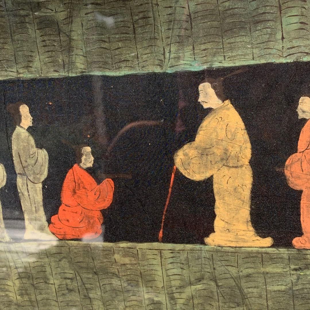 楚国 漢代 帛画 中国 シルク 絹 絵画 額縁 骨董品 馬 王 鳳凰 人