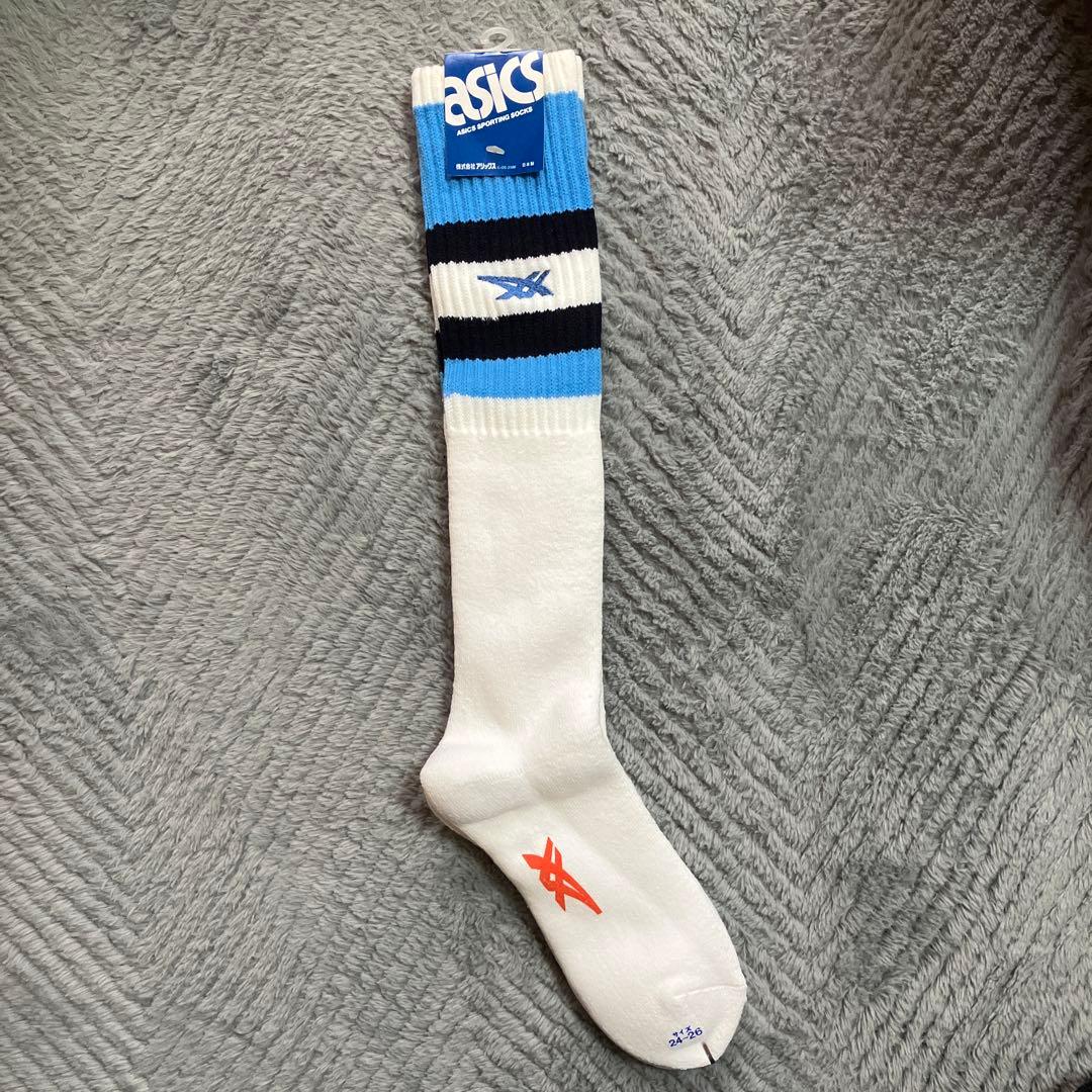 新品未使用！asics アシックス ハイソックス 24～26cm 昭和レトロ