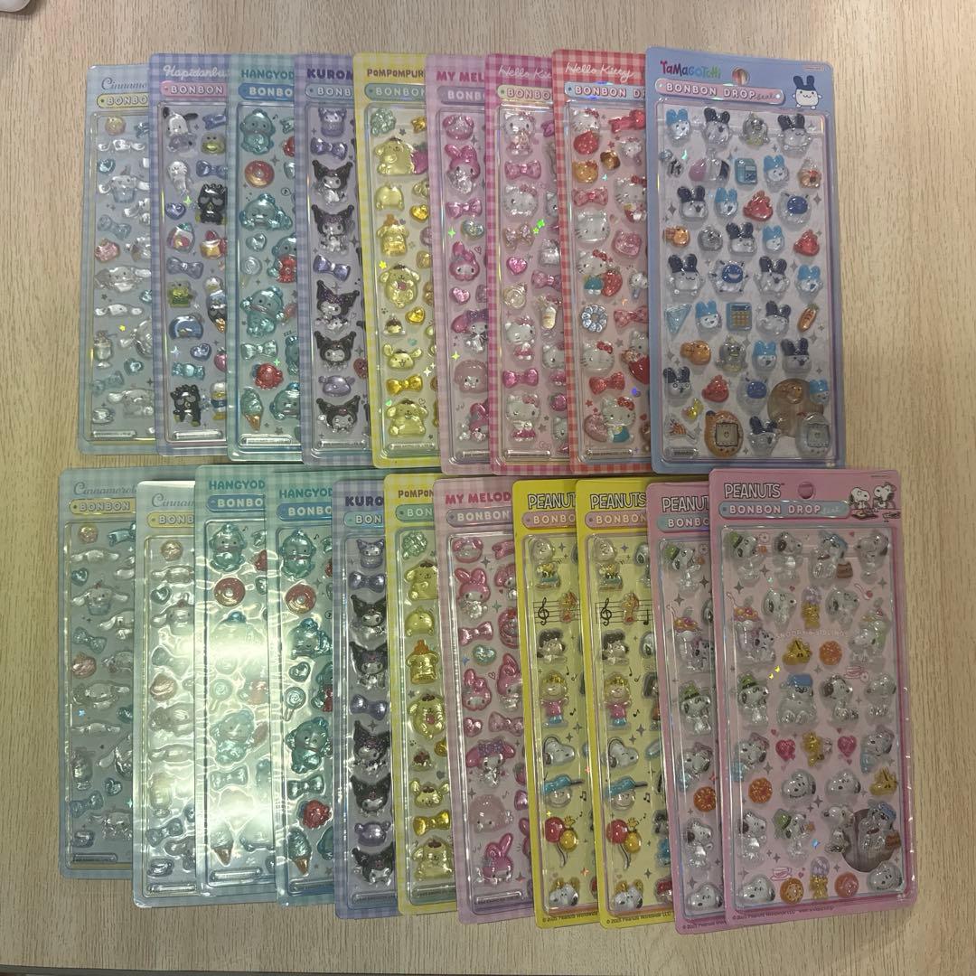 ボンボンドロップシール　20点 サンリオ　2弾　コンプ　スヌーピー　たまごっち ボンボンドロップシールより「サンリオキャラクターズ（ミニサイズ