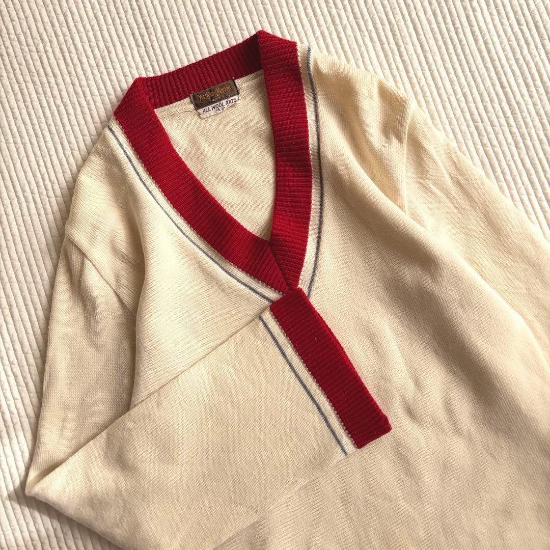OLD YSL ビンテージ イヴサンローラン ニット 古着 Vネック オールド