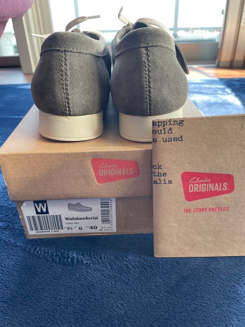未使用】クラークス ワラビー エアリアル グリーン スエード UK6 1/2