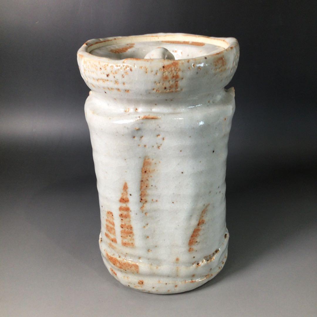 S152 水指 『美濃焼』『矢田正炎造』『志野水指』 共箱 茶道具