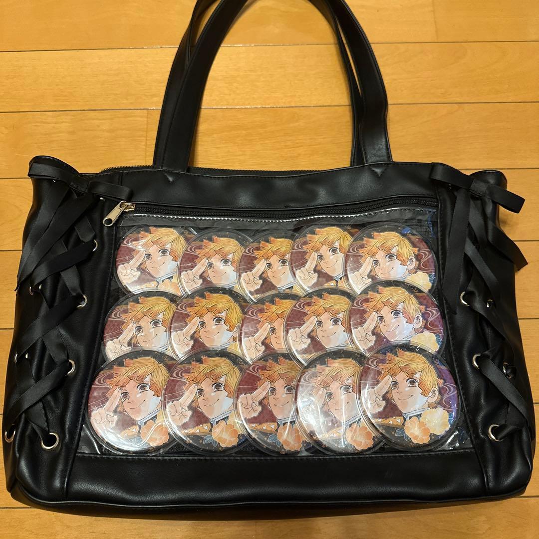 我妻善逸 痛バック 原作缶バッジ - メルカリ