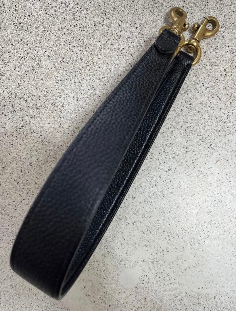 coach黒レザーショルダーストラップ ゴールド金具 - メルカリ