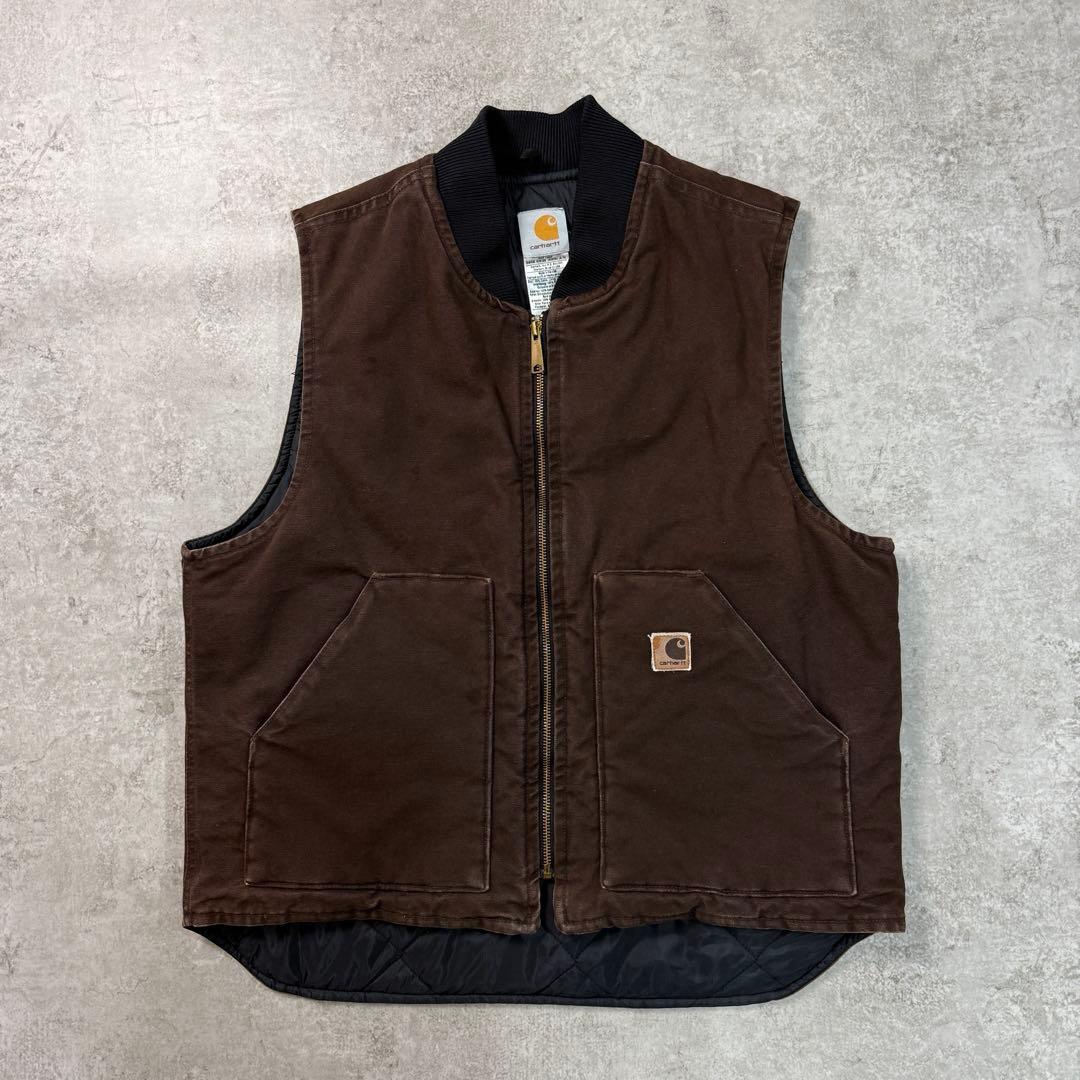 なみ様carhartt カーハート【L】 00sダックベスト フェード 雰囲気◎ なげ様00s カーハート【L】USA製 ダックベスト フェード 雰囲気