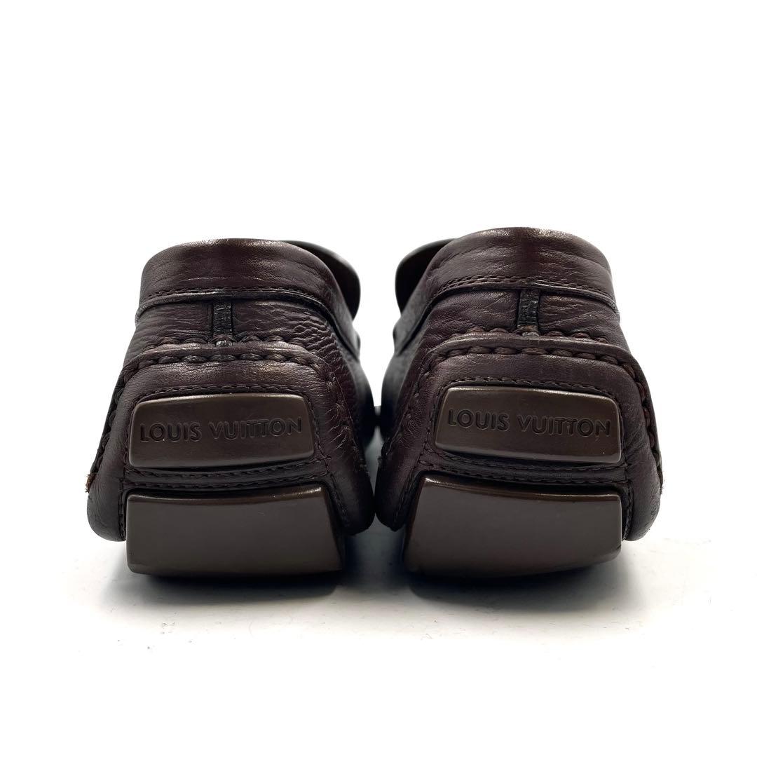 《超美品》ルイヴィトン スリッポン ドライビングシューズ レザー 茶 8 1/2