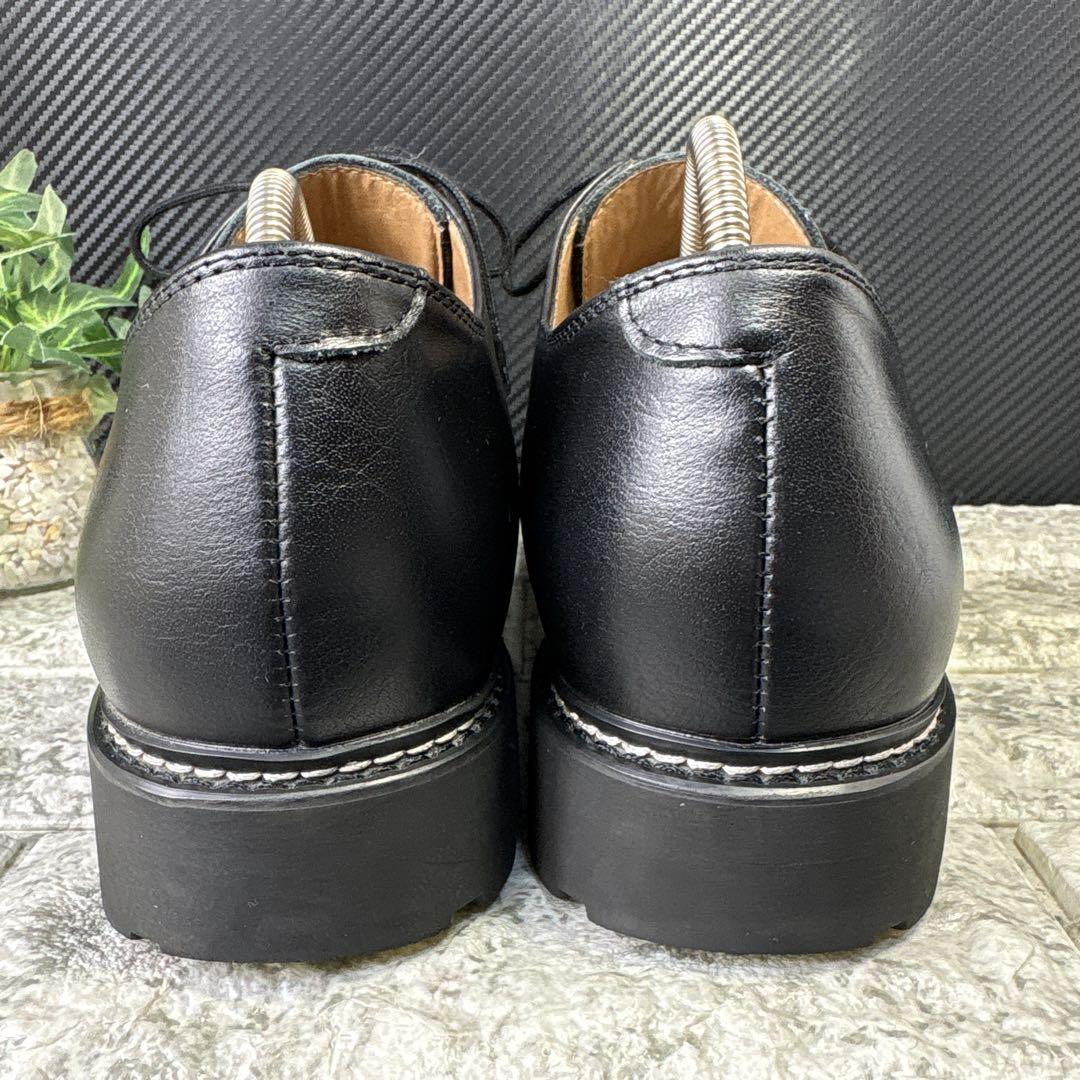 美品】WYM 本革 プレーントゥ ダービー 黒 ストレートチップ - メルカリ