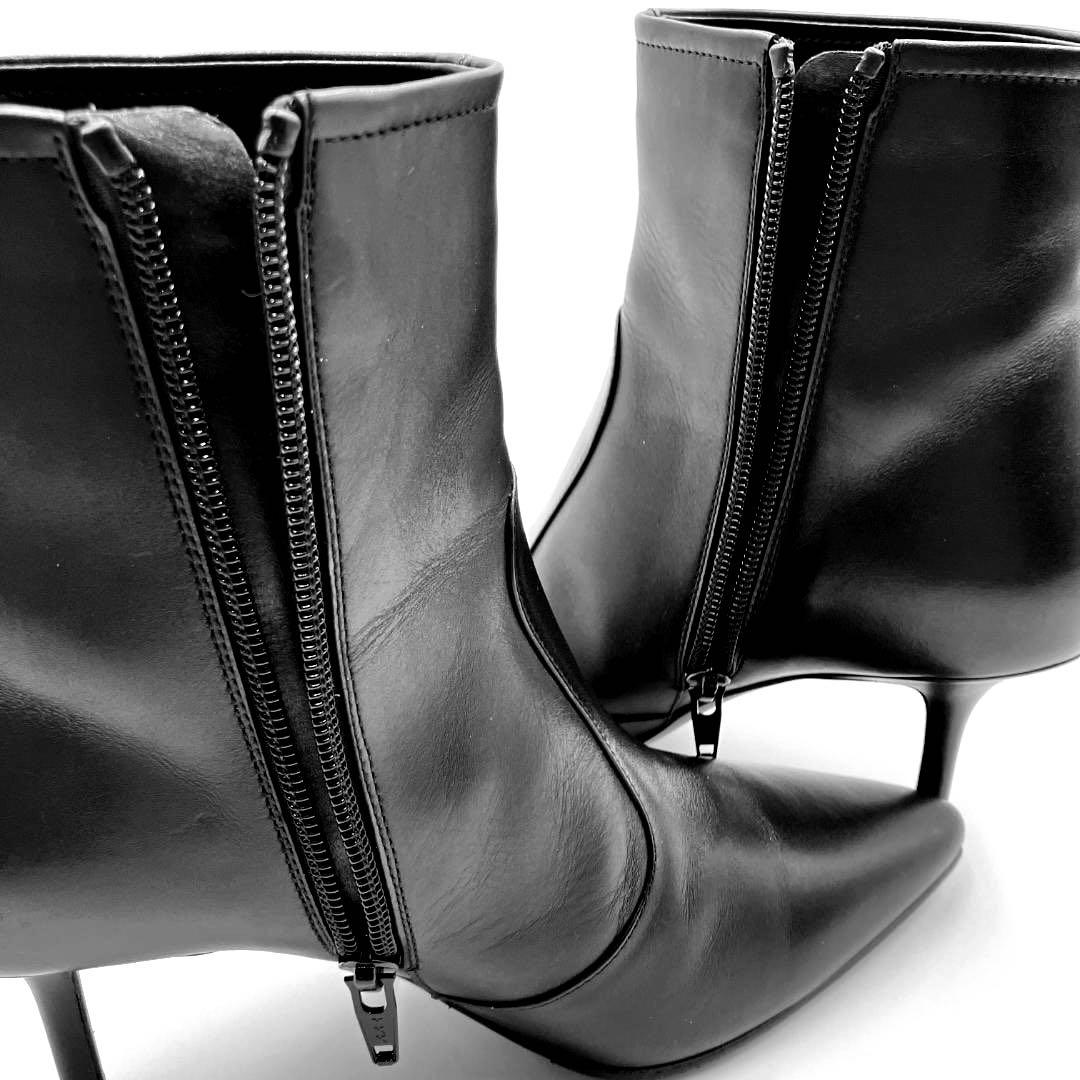 美品】ペリーコ レザー ショートブーツ 黒 36 サイドジップ イタリア製