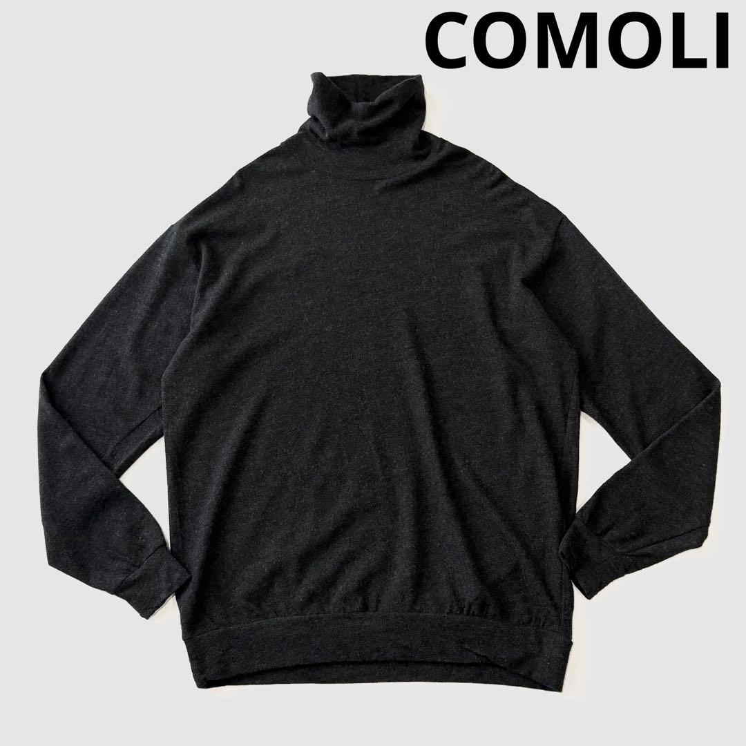 COMOLI コモリ ウール 天竺 長袖 タートルネック ハイゲージ ニット