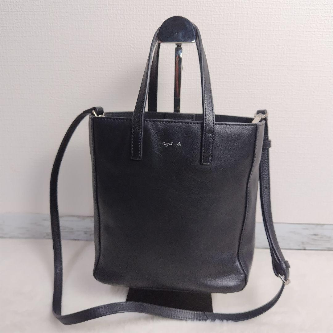 ✨極美品✨ アニエスベー ショルダーバッグ レザー ブラック 2way