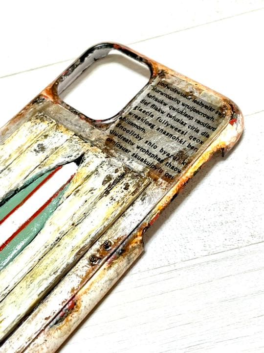 古材風サビ塗装サーフ&シャビーフラワースマホケースiPhone.Android