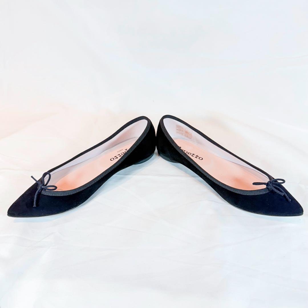 美品】repetto ブリジット ベロア ポインテッド 黒 37.5 - メルカリ