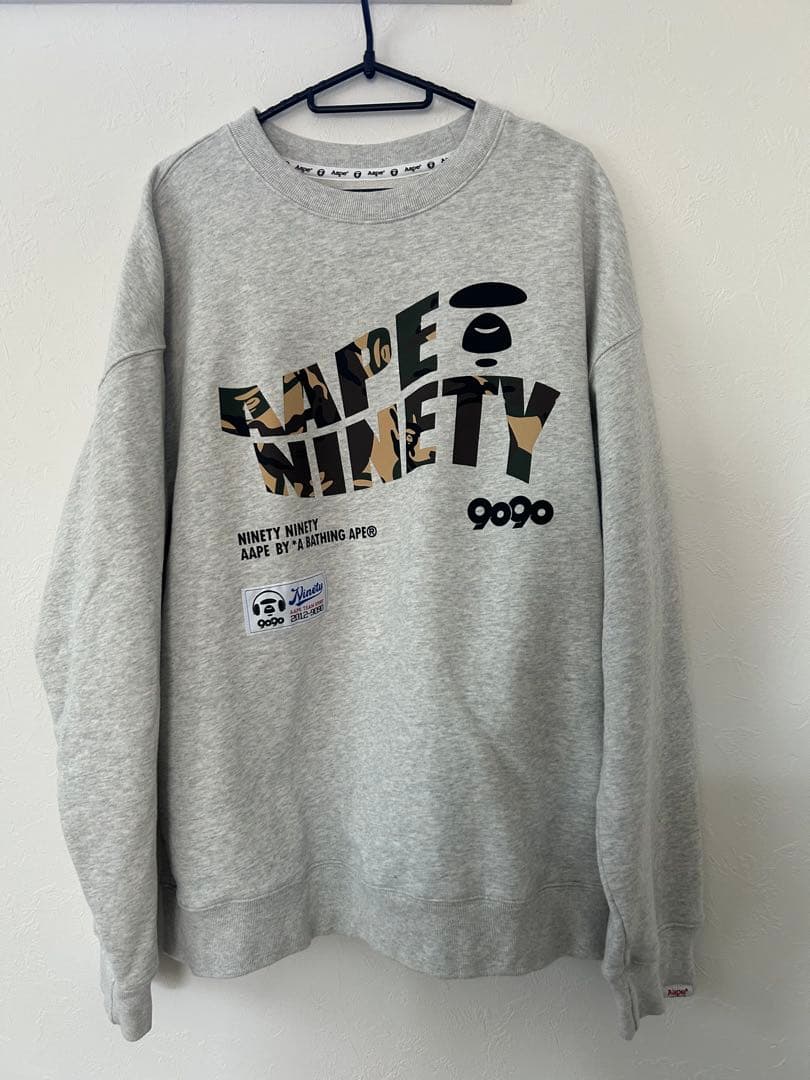 【希少】9090×Aapeコラボ　トレーナー　XLサイズ 9090とAapeがコラボ・90年代の裏原の世界観とヒップホップカルチャーを