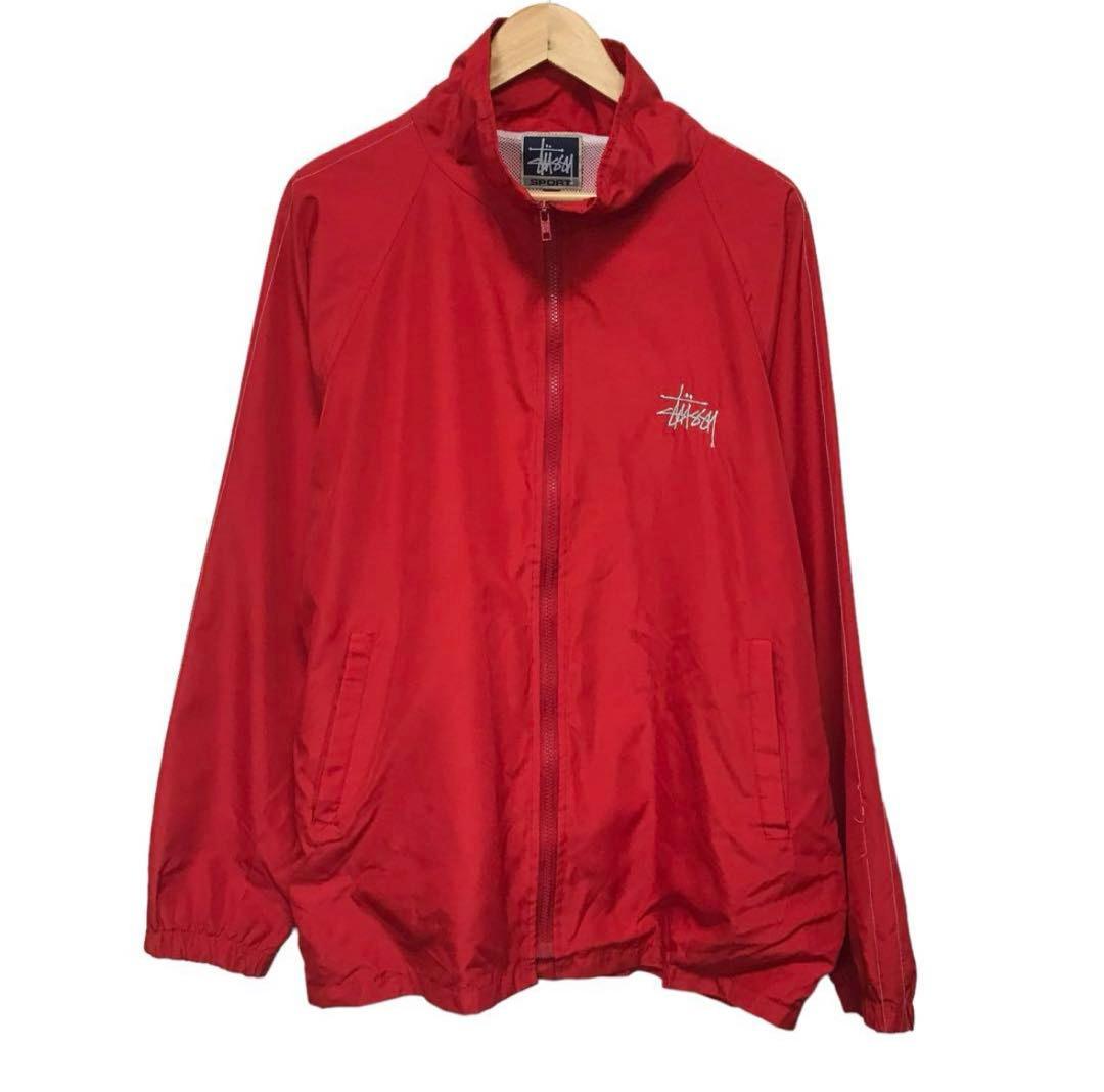 激レア 90s Stussy 赤 ナイロンジャケット - メルカリ