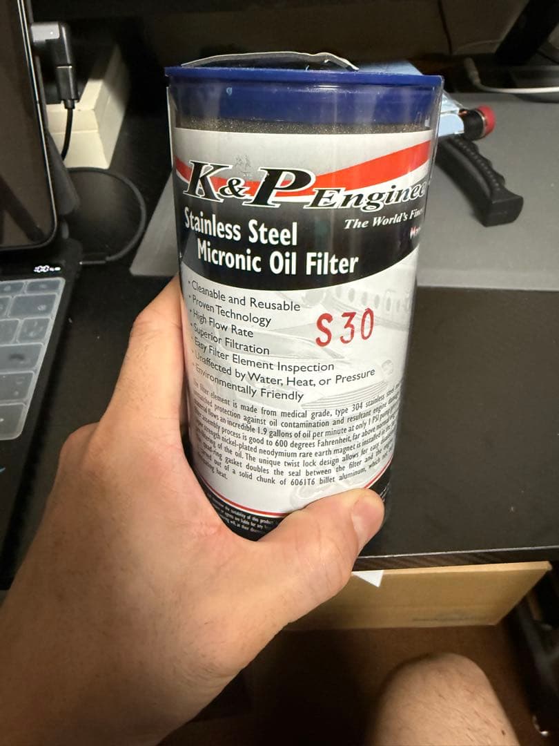 K&P Engineering ステンレス製オイルフィルター S30 青 - メルカリ