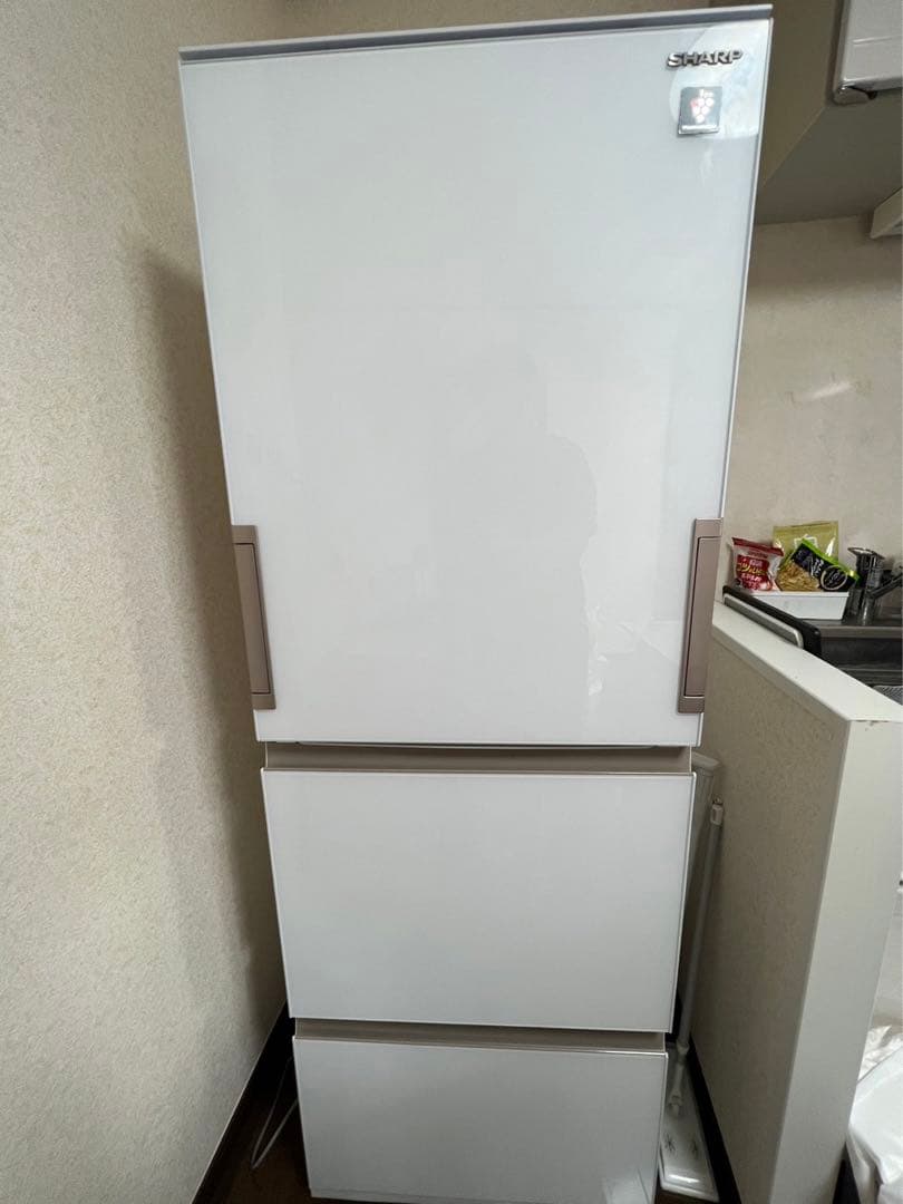 シャープ 3ドア 冷凍冷蔵庫 SJ-GH35G-W プラズマクラスター2023年